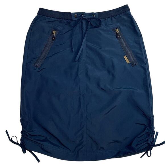 Liz Claiborne Navy Blue Cotton/Nylon Drawstring Utility Beach Skirt Size M - Picture 1 of 7
